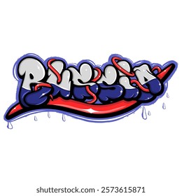 russia country flag in graffiti art style