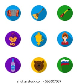 Russia country set icons in flat style. Big collection of Russia country vector symbol stock illustration