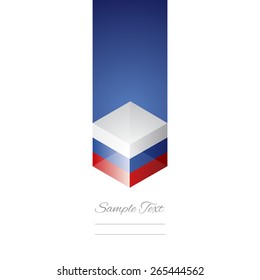 Russia cube flag white background vector business brochure layout