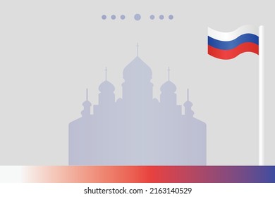 Russia day background with space area. Russian national day background with waving flag. Happy independence day Rusia. Russia day vector background.