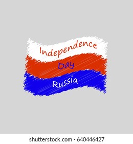 Russia Day. Flag 12 June Vector illustration