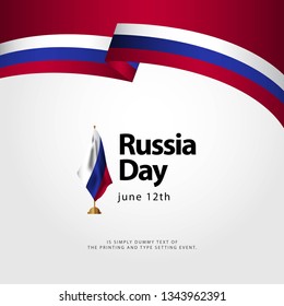 Russia Day Flag Vector Template Design Illustration