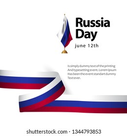 Russia Day Flag Vector Template Design Illustration