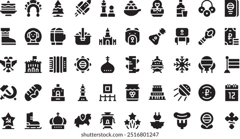 Russia day icons High-Quality Vector Icons Collection with Editable Stroke. Ideal for Professional and Creative Projects.