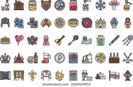 Russia day icons High-Quality Vector Icons Collection with Editable Stroke. Ideal for Professional and Creative Projects.