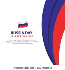 Russia day independence day vector template. Design for banner, greeting cards or print.