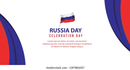 Russia day independence day vector template. Design for banner, greeting cards or print.