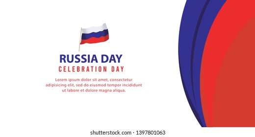 Russia day independence day vector template. Design for banner, greeting cards or print.