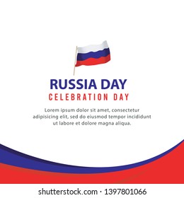 Russia day independence day vector template. Design for banner, greeting cards or print.