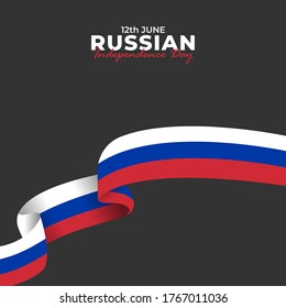 Russia Day (Russian: Den Rossii). Happy national holiday. Celebrated annually on June 12 in Russia. Russian flag. Patriotic poster design. Vector illustration