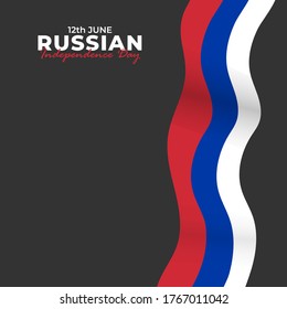 Russia Day (Russian: Den Rossii). Happy national holiday. Celebrated annually on June 12 in Russia. Russian flag. Patriotic poster design. Vector illustration