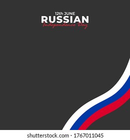 Russia Day (Russian: Den Rossii). Happy national holiday. Celebrated annually on June 12 in Russia. Russian flag. Patriotic poster design. Vector illustration