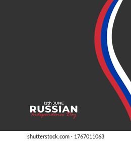 Russia Day (Russian: Den Rossii). Happy national holiday. Celebrated annually on June 12 in Russia. Russian flag. Patriotic poster design. Vector illustration