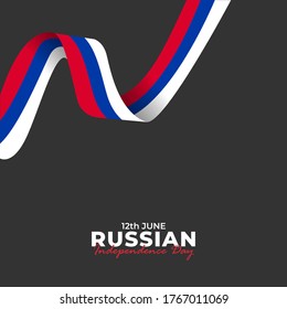 Russia Day (Russian: Den Rossii). Happy national holiday. Celebrated annually on June 12 in Russia. Russian flag. Patriotic poster design. Vector illustration