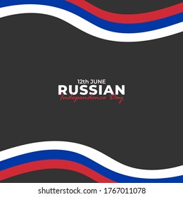 Russia Day (Russian: Den Rossii). Happy national holiday. Celebrated annually on June 12 in Russia. Russian flag. Patriotic poster design. Vector illustration