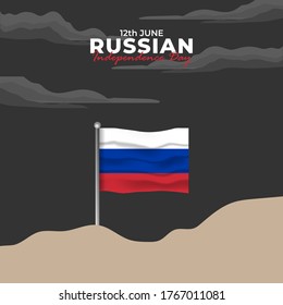 Russia Day (Russian: Den Rossii). Happy national holiday. Celebrated annually on June 12 in Russia. Russian flag. Patriotic poster design. Vector illustration