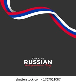 Russia Day (Russian: Den Rossii). Happy national holiday. Celebrated annually on June 12 in Russia. Russian flag. Patriotic poster design. Vector illustration