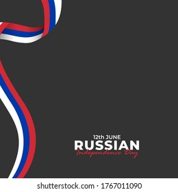 Russia Day (Russian: Den Rossii). Happy national holiday. Celebrated annually on June 12 in Russia. Russian flag. Patriotic poster design. Vector illustration