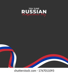 Russia Day (Russian: Den Rossii). Happy national holiday. Celebrated annually on June 12 in Russia. Russian flag. Patriotic poster design. Vector illustration