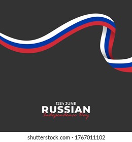 Russia Day (Russian: Den Rossii). Happy national holiday. Celebrated annually on June 12 in Russia. Russian flag. Patriotic poster design. Vector illustration