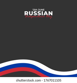 Russia Day (Russian: Den Rossii). Happy national holiday. Celebrated annually on June 12 in Russia. Russian flag. Patriotic poster design. Vector illustration