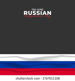 Russia Day (Russian: Den Rossii). Happy national holiday. Celebrated annually on June 12 in Russia. Russian flag. Patriotic poster design. Vector illustration