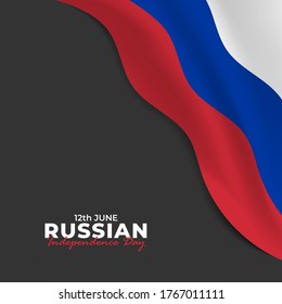 Russia Day (Russian: Den Rossii). Happy national holiday. Celebrated annually on June 12 in Russia. Russian flag. Patriotic poster design. Vector illustration