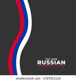 Russia Day (Russian: Den Rossii). Happy national holiday. Celebrated annually on June 12 in Russia. Russian flag. Patriotic poster design. Vector illustration