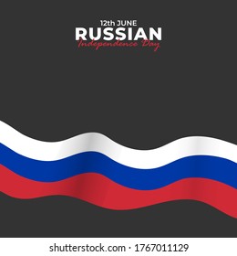 Russia Day (Russian: Den Rossii). Happy national holiday. Celebrated annually on June 12 in Russia. Russian flag. Patriotic poster design. Vector illustration