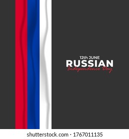 Russia Day (Russian: Den Rossii). Happy national holiday. Celebrated annually on June 12 in Russia. Russian flag. Patriotic poster design. Vector illustration