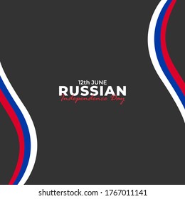 Russia Day (Russian: Den Rossii). Happy national holiday. Celebrated annually on June 12 in Russia. Russian flag. Patriotic poster design. Vector illustration