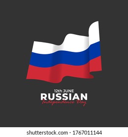 Russia Day (Russian: Den Rossii). Happy national holiday. Celebrated annually on June 12 in Russia. Russian flag. Patriotic poster design. Vector illustration