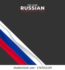 Russia Day (Russian: Den Rossii). Happy national holiday. Celebrated annually on June 12 in Russia. Russian flag. Patriotic poster design. Vector illustration