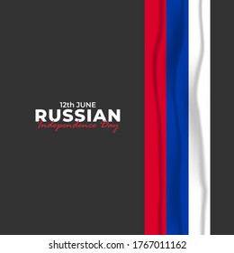 Russia Day (Russian: Den Rossii). Happy national holiday. Celebrated annually on June 12 in Russia. Russian flag. Patriotic poster design. Vector illustration