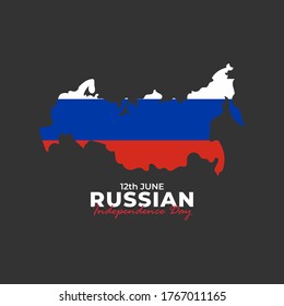 Russia Day (Russian: Den Rossii). Happy national holiday. Celebrated annually on June 12 in Russia. Russian flag. Patriotic poster design. Vector illustration