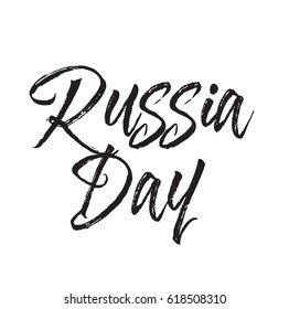 russia day, text design. Vector calligraphy. Typography poster. Usable as background.