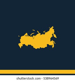 Russia detailed map vector icon.