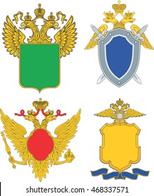 Russia emblematic and heraldic templates. Set of vector images