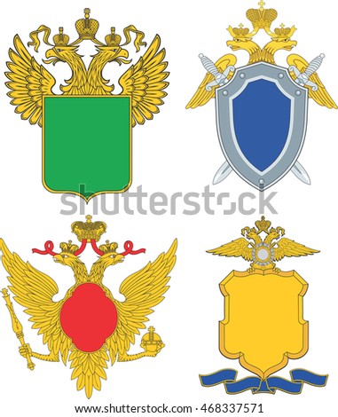Russia emblematic and heraldic templates. Set of vector images