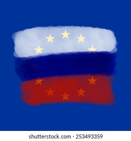 Russia Euro Union Flag