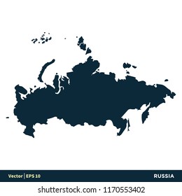 Russia - Europe Countries Map Vector Icon Template Illustration Design. Vector EPS 10.