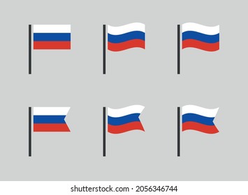 Russia federation flag symbols set, Russian national flag icons