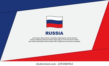 Plantilla de diseño de fondo de resumen de bandera de Rusia. Ilustración de vectores de caricaturas del Día de la Independencia de Rusia. Banner de Rusia