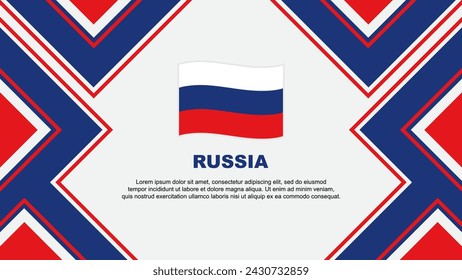 Russland Flagge abstrakte Hintergrund Design Vorlage. Russland Unabhängigkeit Tag Banner Tapete Vektor-Illustration. Russland-Vektor