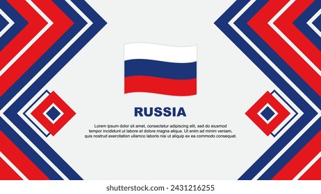 Plantilla de diseño de fondo abstracto de la bandera de Rusia. Fondo de pantalla del Día de la Independencia de Rusia Ilustración vectorial. Diseño de Rusia