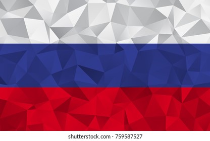 Russia flag. Abstract Polygon Geometric Shape Background. Vector eps10.
