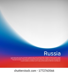 Russia flag background. Blurred pattern in the colors of the russian flag, business booklet. National banner, poster of russia. State russian patriotic cover, flyer. Vector tricolor design