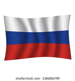 Russia flag background with cloth texture. Russia Flag vector illustration eps10. - Vector