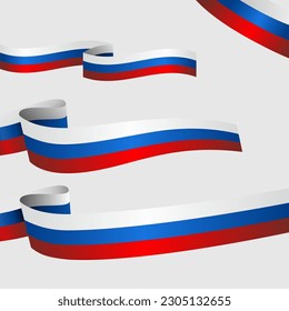 Bandera de Rusia conjunto de ilustración vectorial sobre fondo blanco aislado. 