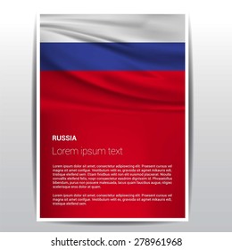 Russia flag Brochure - Vector Flyer Cover Page Design